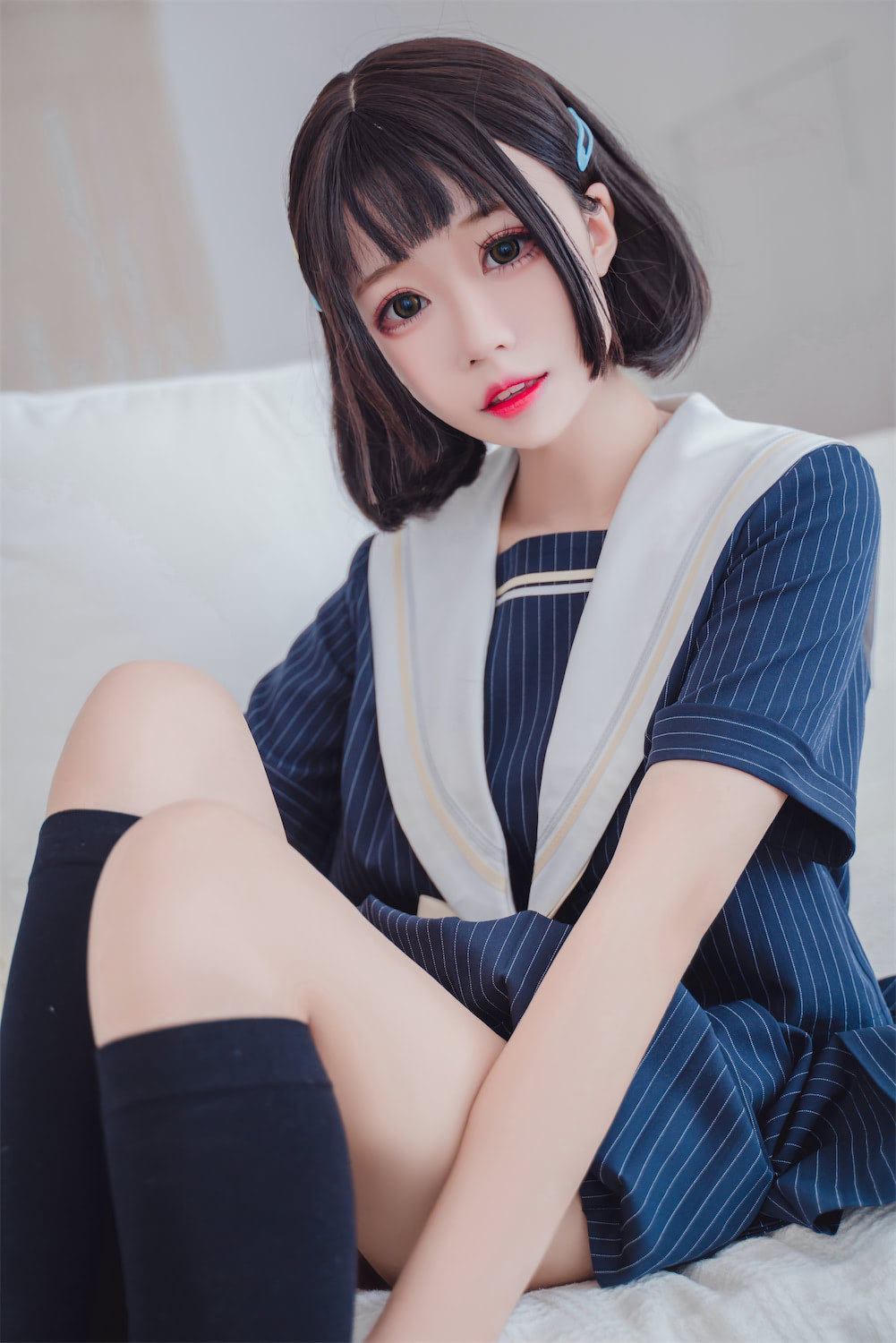 猫君君MaoJun海蓝水手服40图插图4