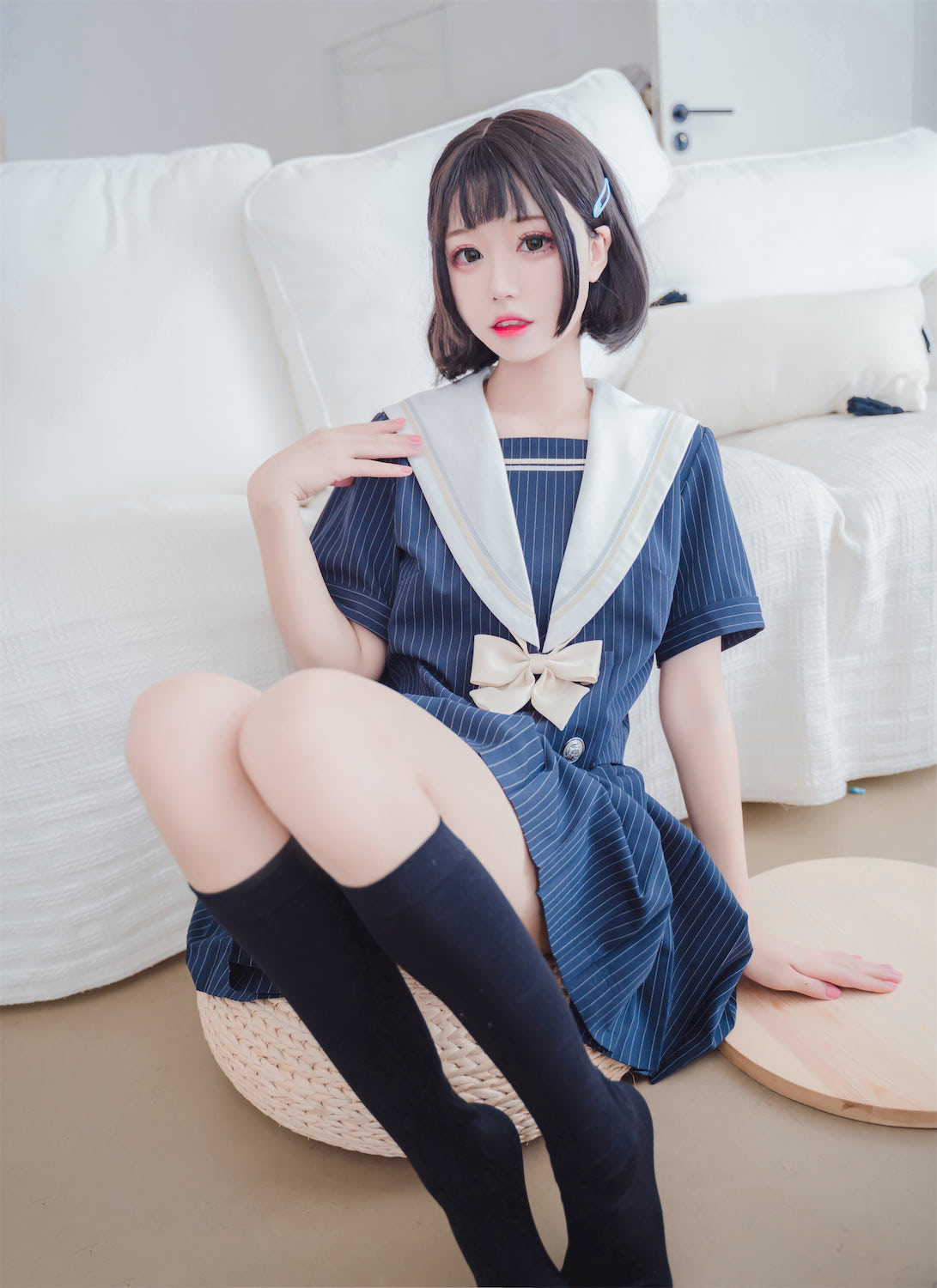 猫君君MaoJun海蓝水手服40图插图5